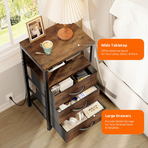 Lazzanto nightstand tabletop with decor items for a personal touch.