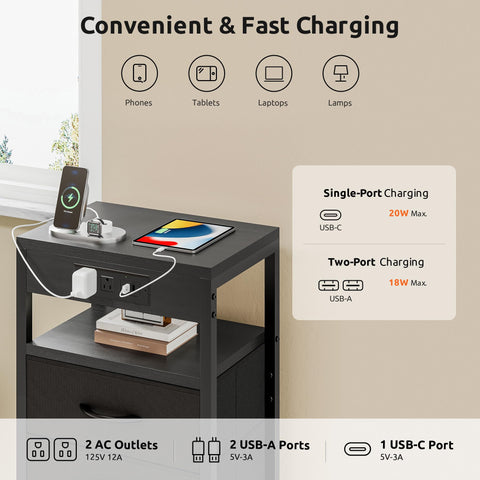 Lazzanto NightStand USB-C port supports night charging