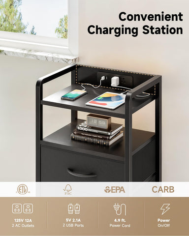 Lazzanto nightstand top surface with water-resistant finish for spills and cleaning.