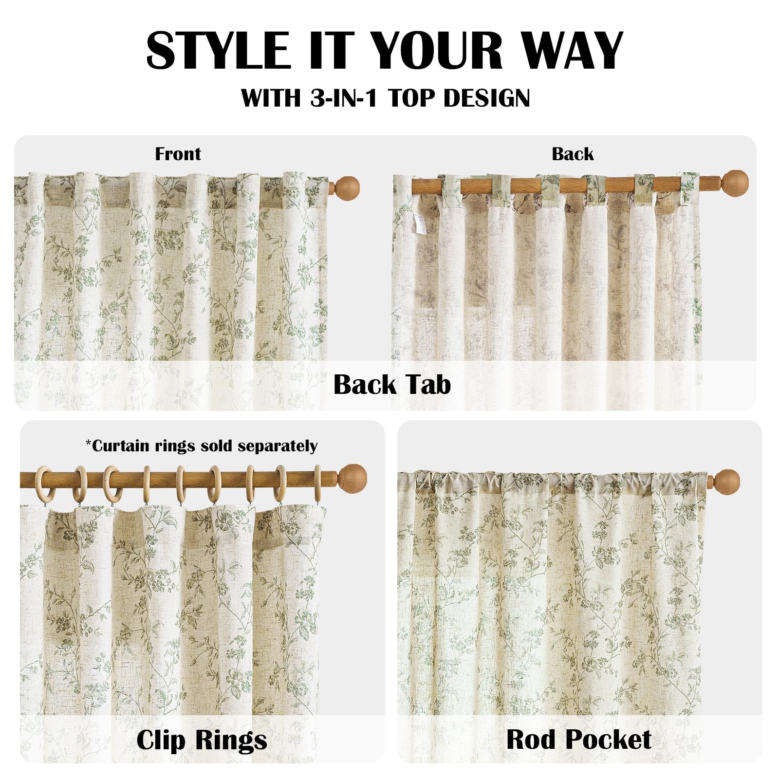 Lazzzy light filtering curtains soften sunlight while preserving privacy.