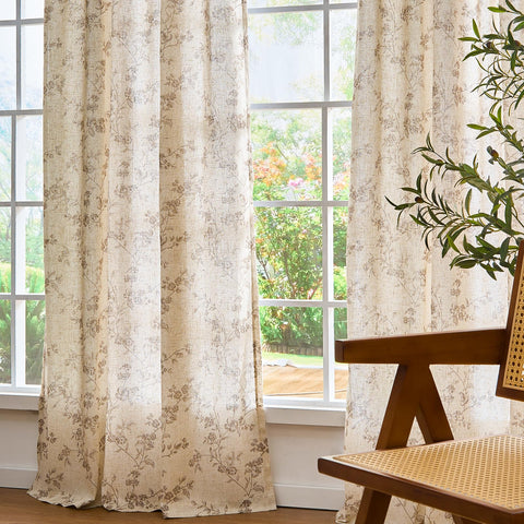Lazzzy Farmhouse easy-care curtains are machine washable for convenient maintenance.