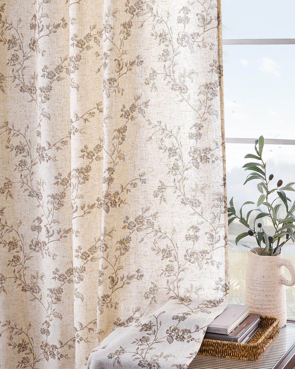 Lazzzy 2-panel set includes two 50w x 108l linen panels
