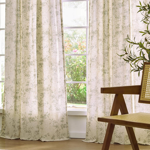 Lazzzy linen farmhouse curtains soft light filtering creates an inviting, private feel