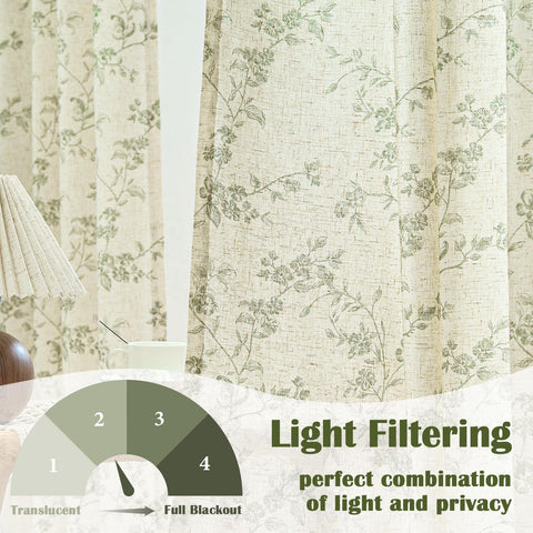Lazzzy linen farmhouse curtains in living room window add rustic charm and natural light