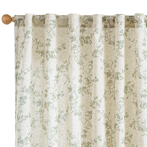 Lazzzy linen farmhouse curtains panel 63-inch length softly diffuses daylight for a cozy room