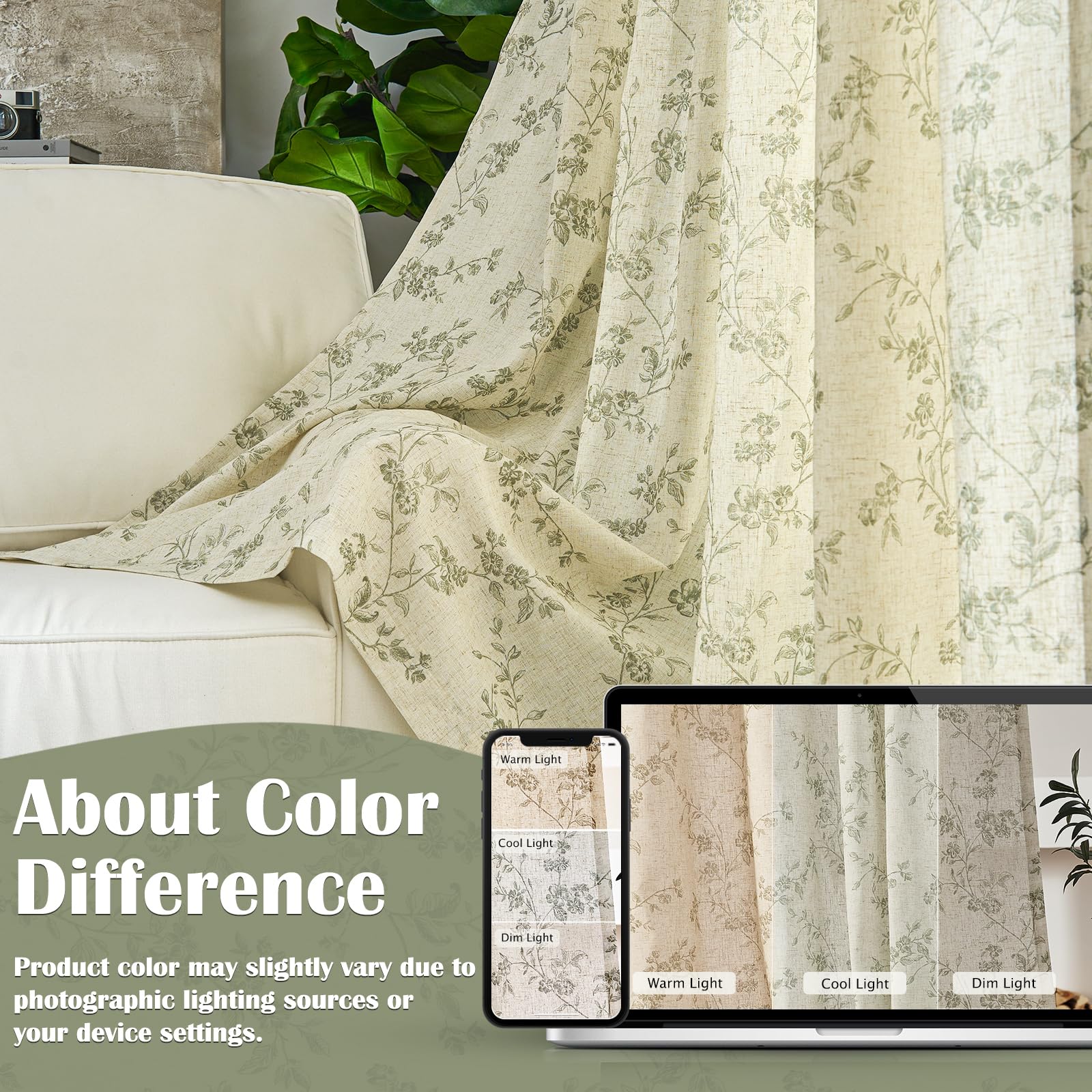 Lazzzy two-panel curtains set suits living room or bedroom décor.