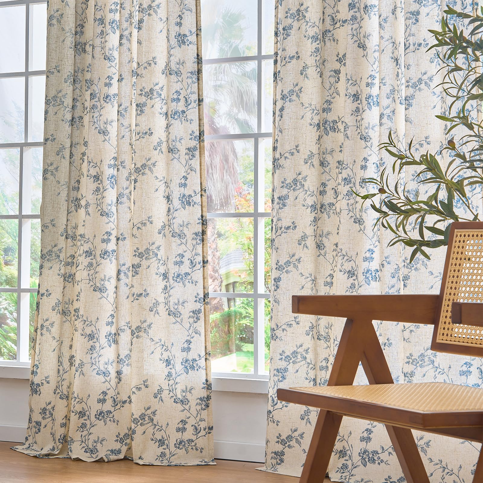 Lazzzy vintage botanical drapery enhances rustic or farmhouse decor.