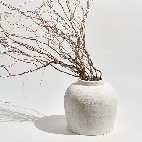 LB2 vase distressed farmhouse finish adds vintage charm to any shelf.