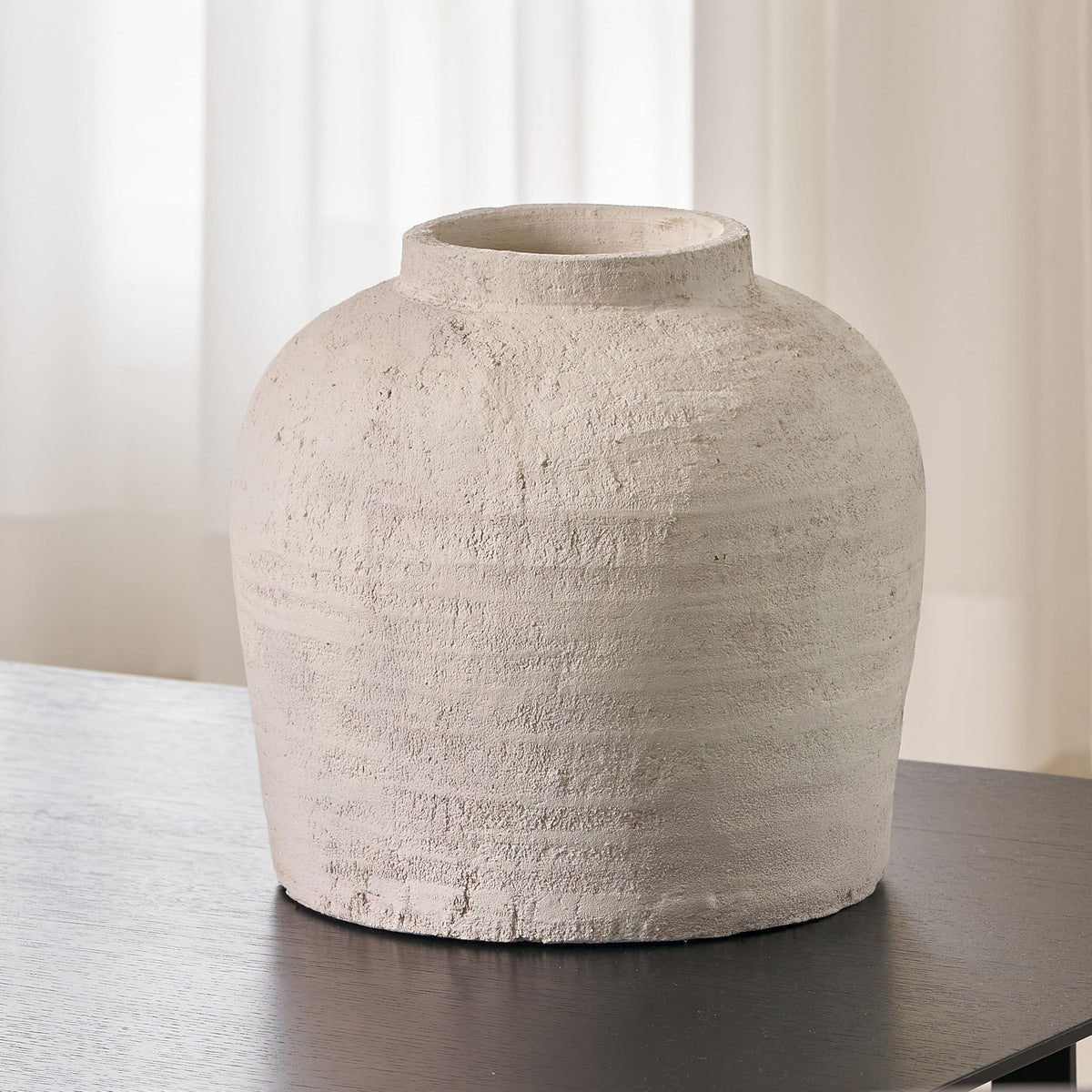 LB2 White Ceramic Vase 11-inch tall for elegant minimalist arrangements.