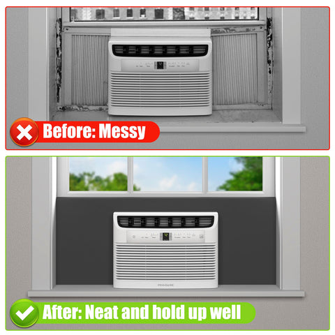 LBG Products easy-install window AC side panel with double-sided tape for quick setup.