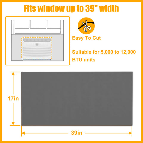 LBG Products universal-fit foam panel sized 39x17 inches for many 5000–12000 BTU units.
