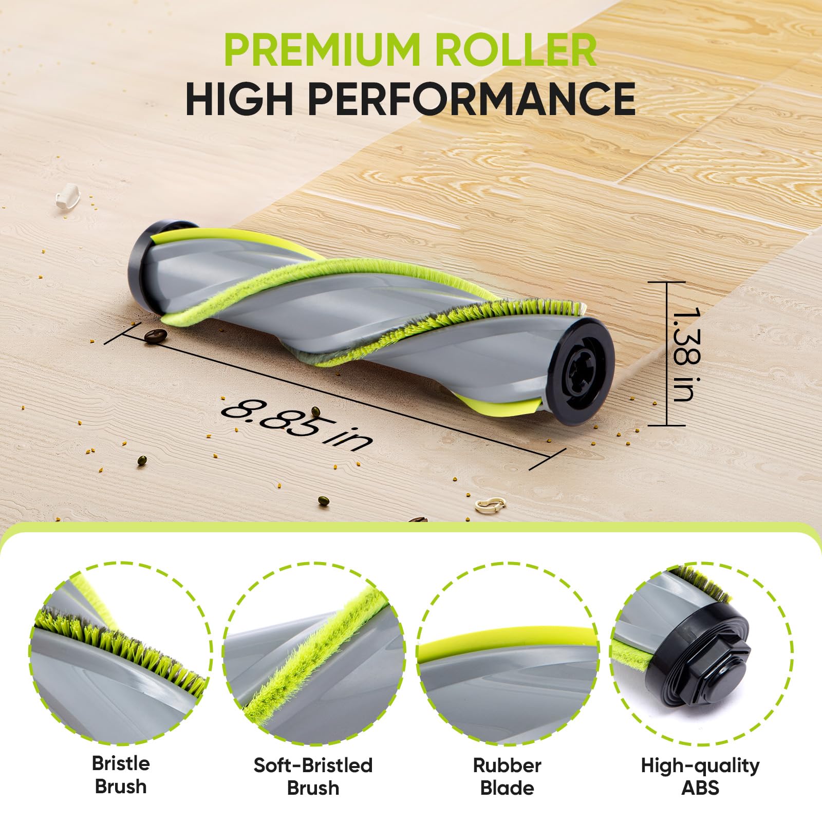 LBLVBNEWD 3789U-compatible brush roll for easy, tool-free replacement.