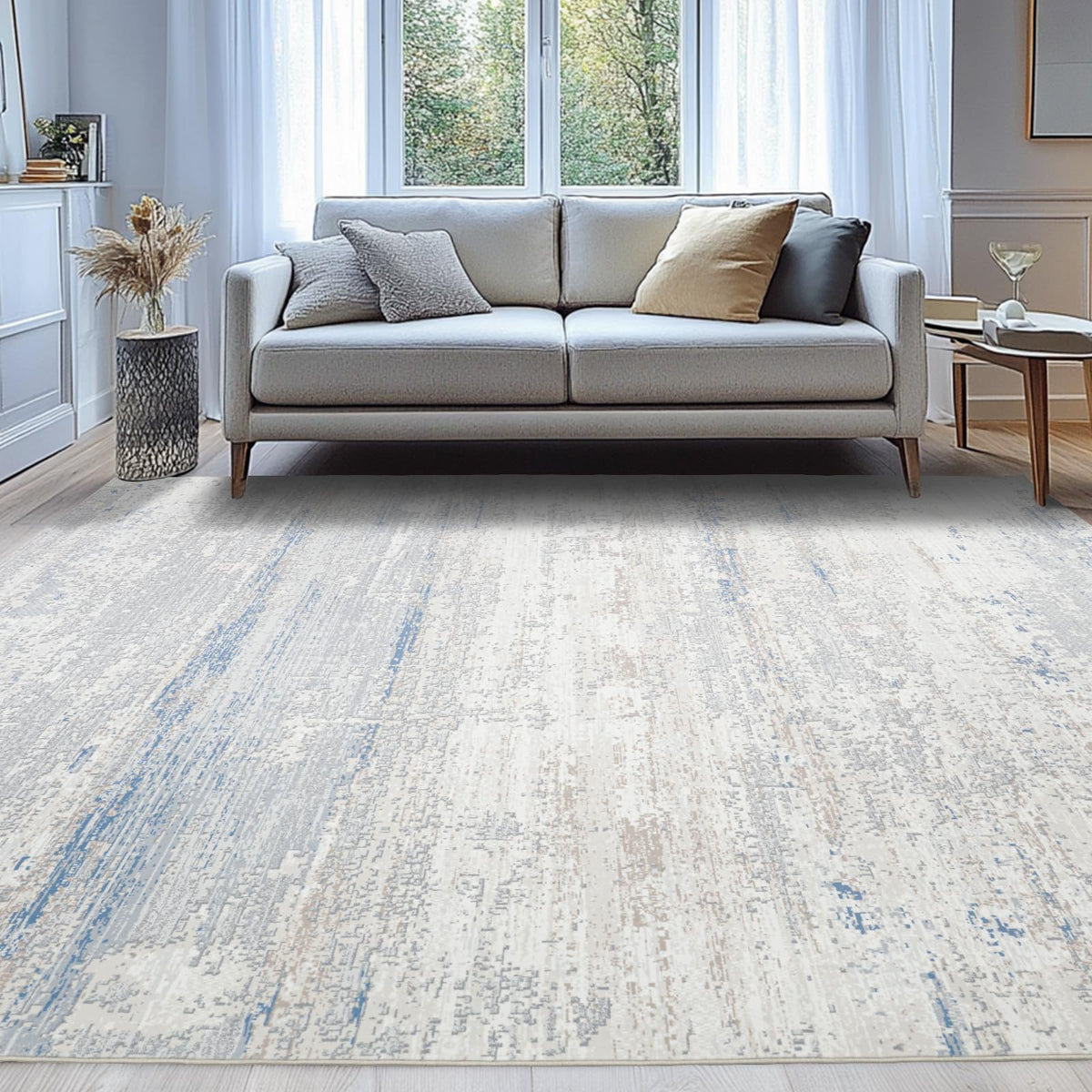 Lbris washable rug 5x7 for living room featuring a soft, plush pile.