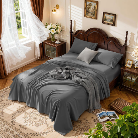 LBRO2M 1000tc Egyptian cotton flat sheet with silky sateen finish for all-season comfort