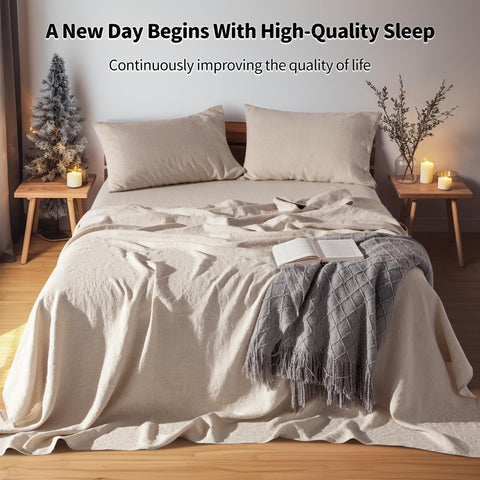 LBRO2M all-season set styled on bed promotes versatile comfort.