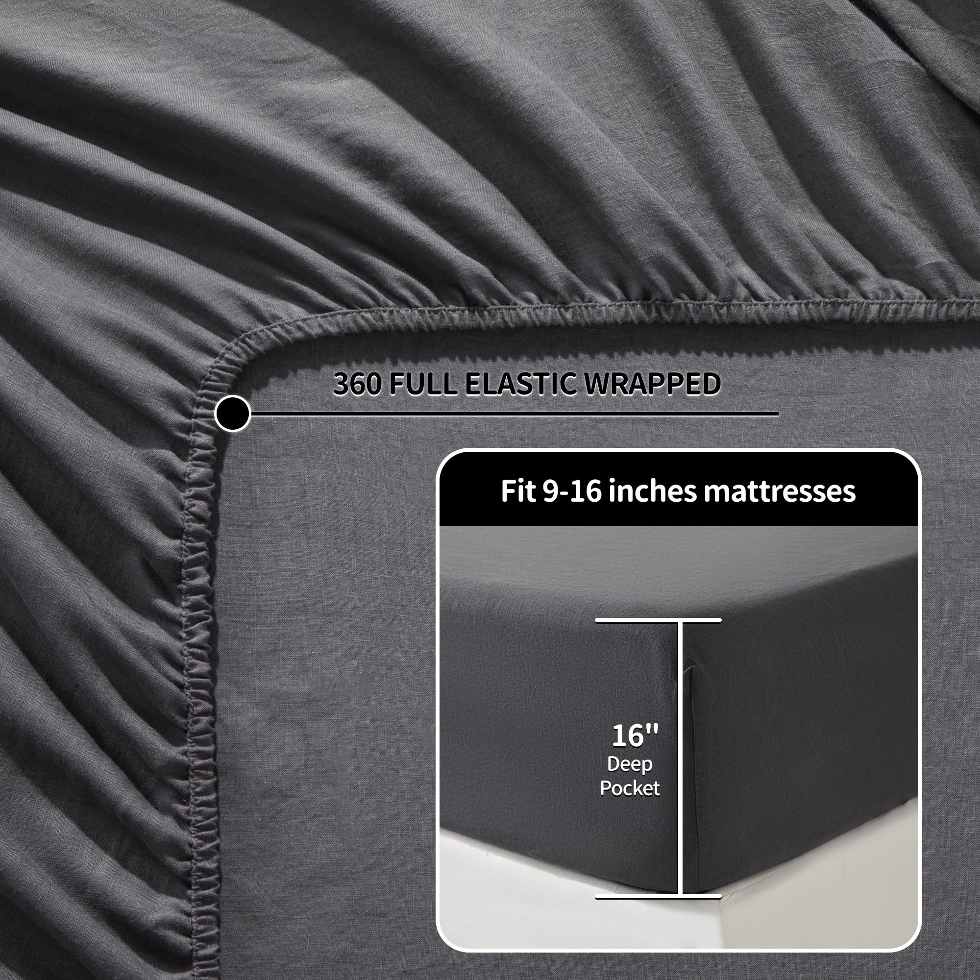 LBRO2M king flat sheet 105x102 inches for generous coverage.