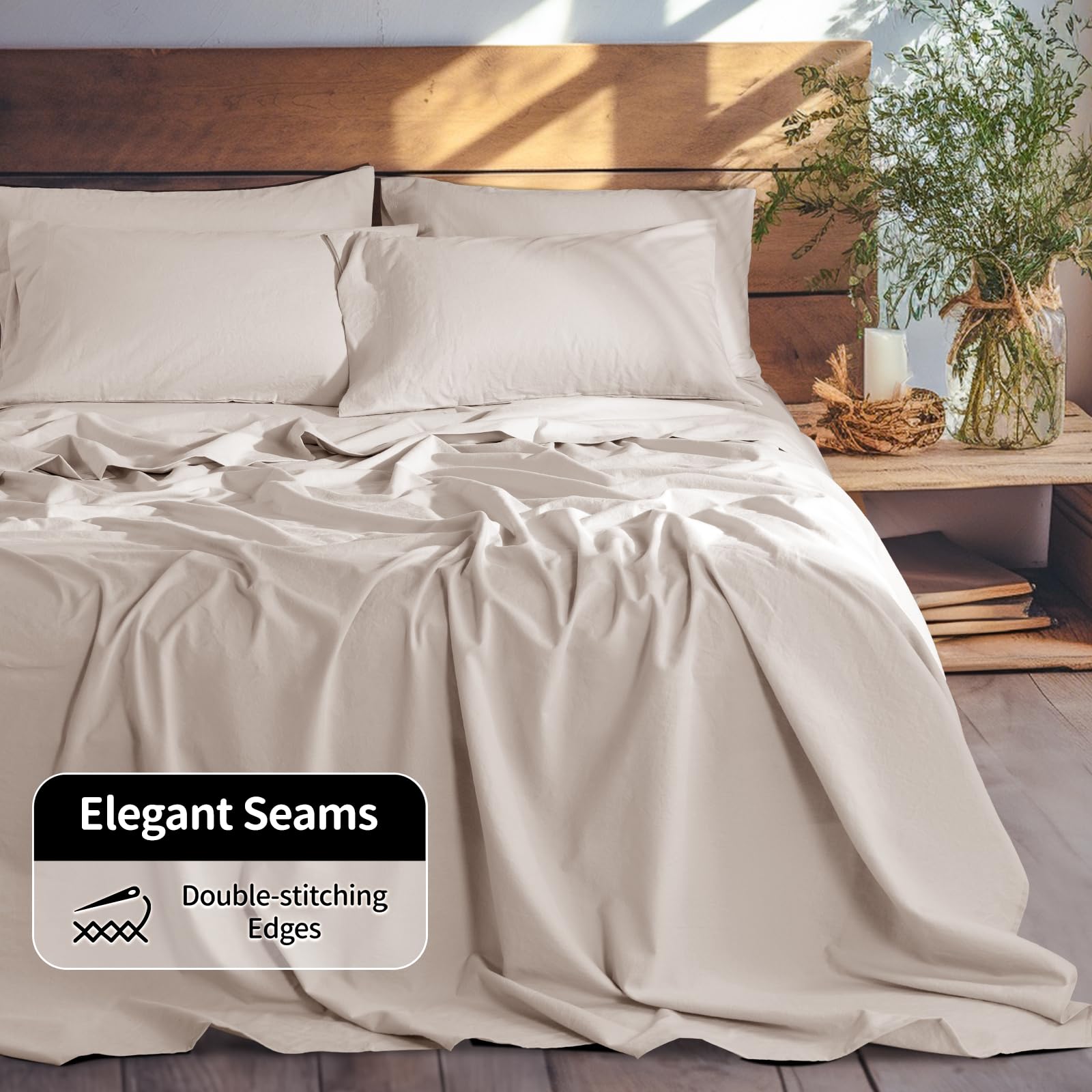 LBRO2M linen pillowcases set evenly spaced folds for a tidy look