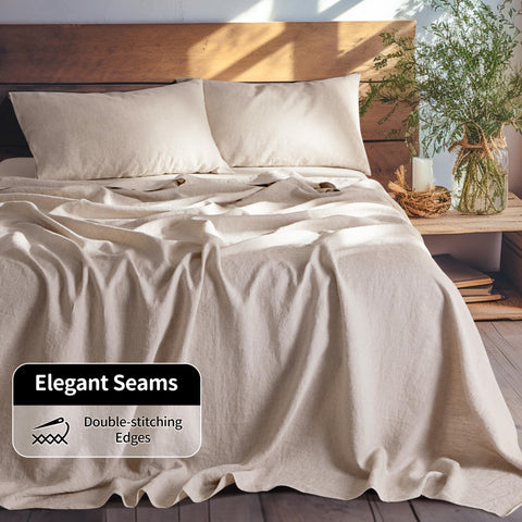 LBRO2M linen sheet fitted king with deep-pocket edge demonstrates secure fit