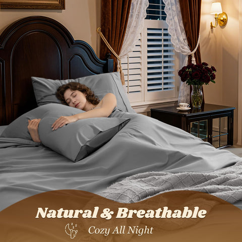 LBRO2M sateen weave sheets provide luxurious sheen and gentle nights