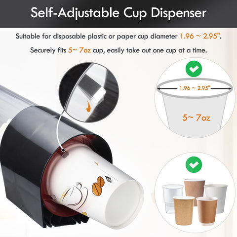 LBTING cup compatibility fits 7oz to 12oz cone cups