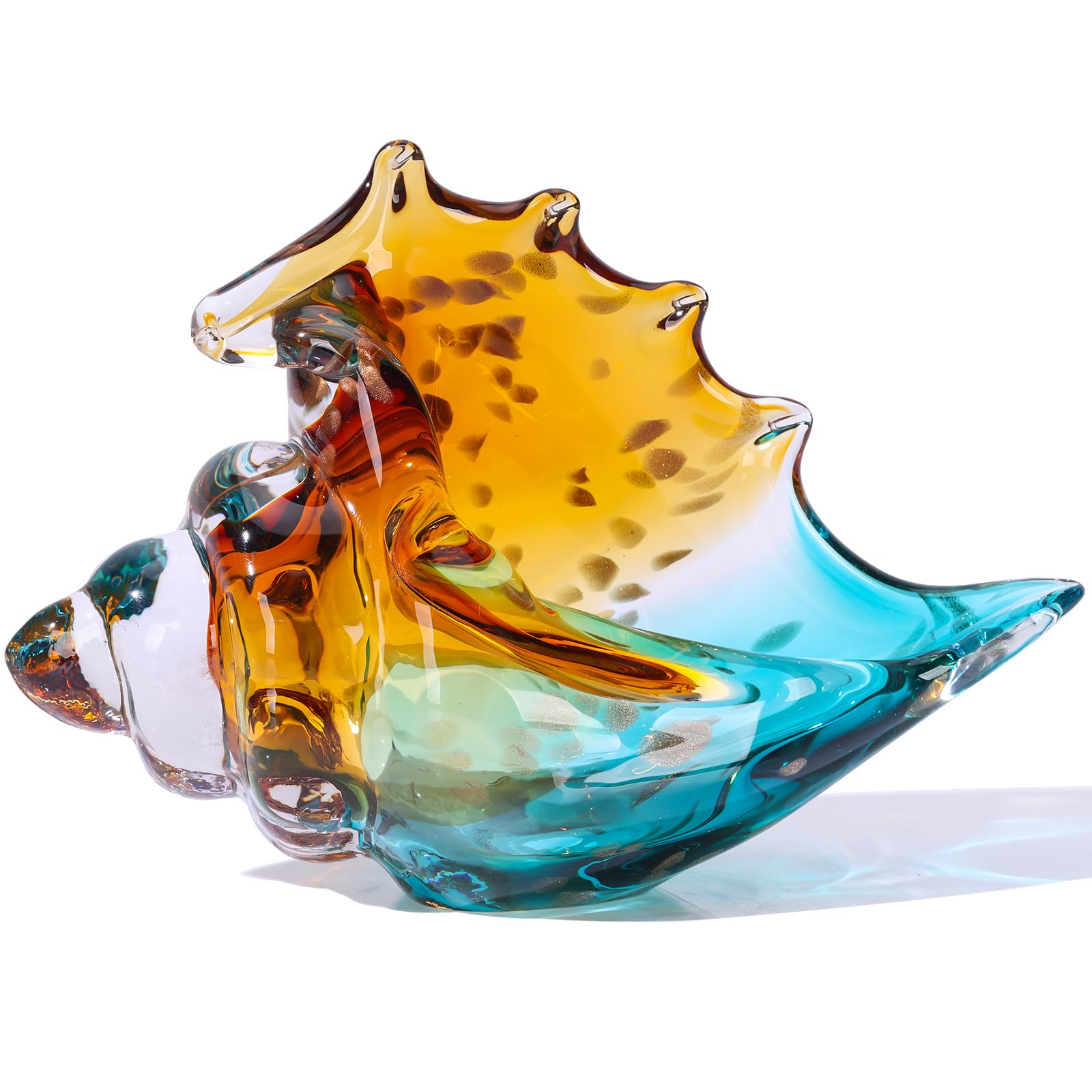 LCCCK Sea Glass Art Figurine in green tones, a coastal decor centerpiece.