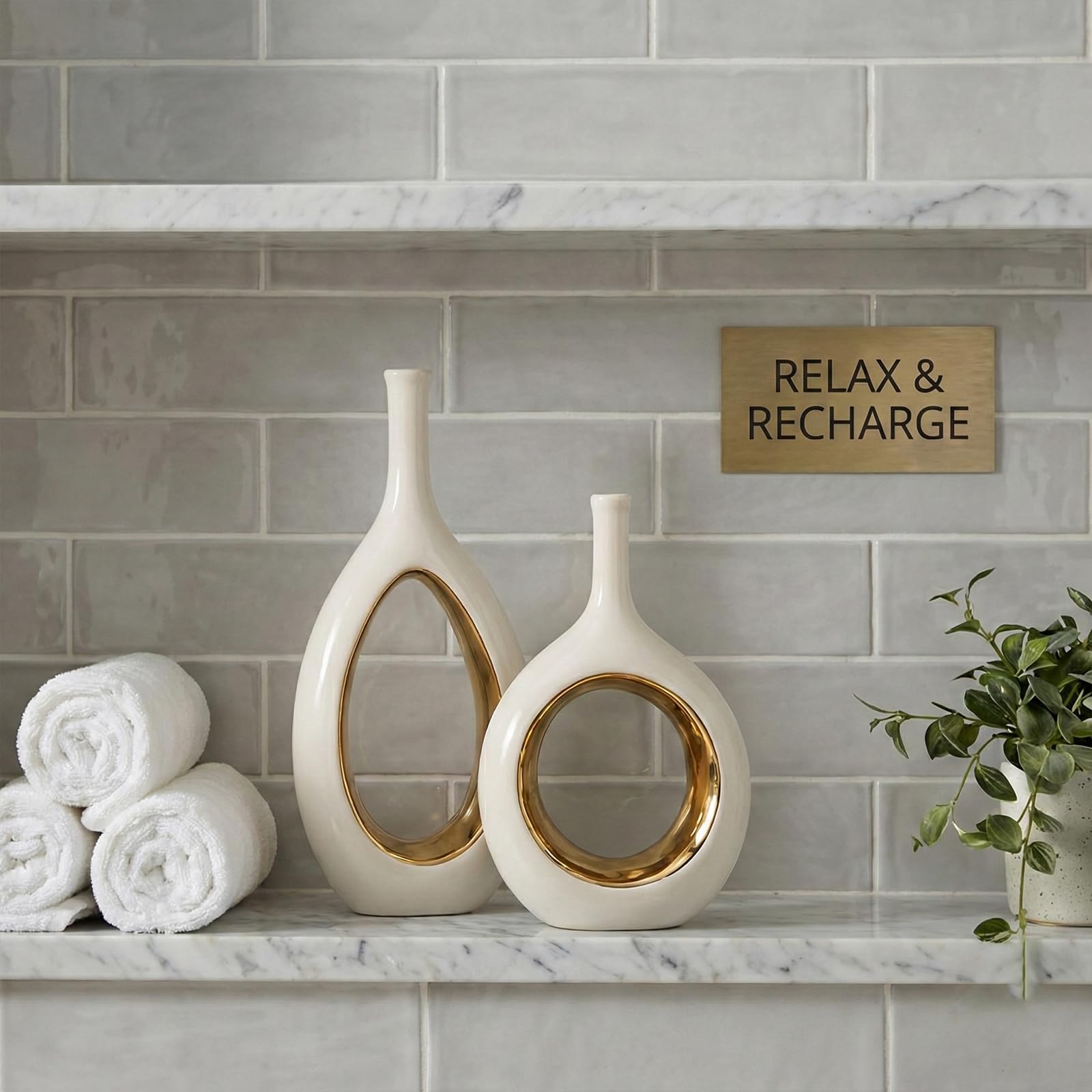 LCCCK mantel centerpiece using two vase sizes for balance