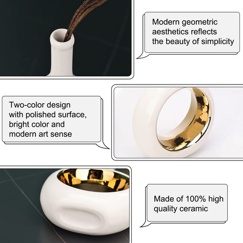LCCCK sculptural white and gold vase as artful decor accent