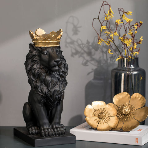 LCdecohome detailed resin lion statue with lifelike craftsmanship