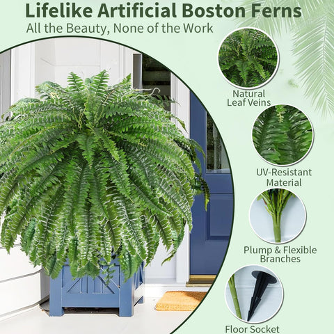 LCKRVOL full fern arrangement reaches 50 inches in diameter for bold decor.