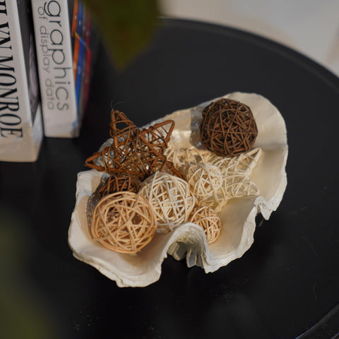 LC LCdecohome resin clam shell bowl gift ready coastal decor