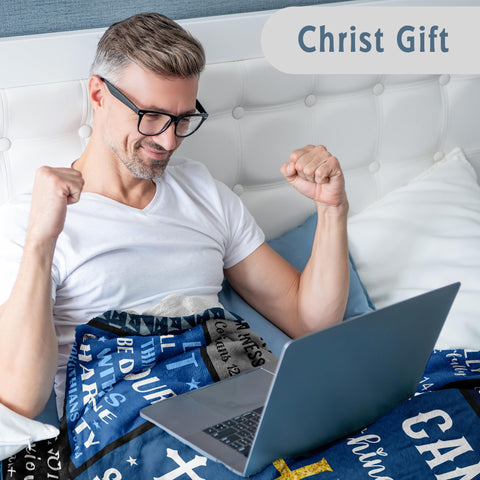 Lcobion Christian blanket spread on bed offering soft comfort for quiet evenings.