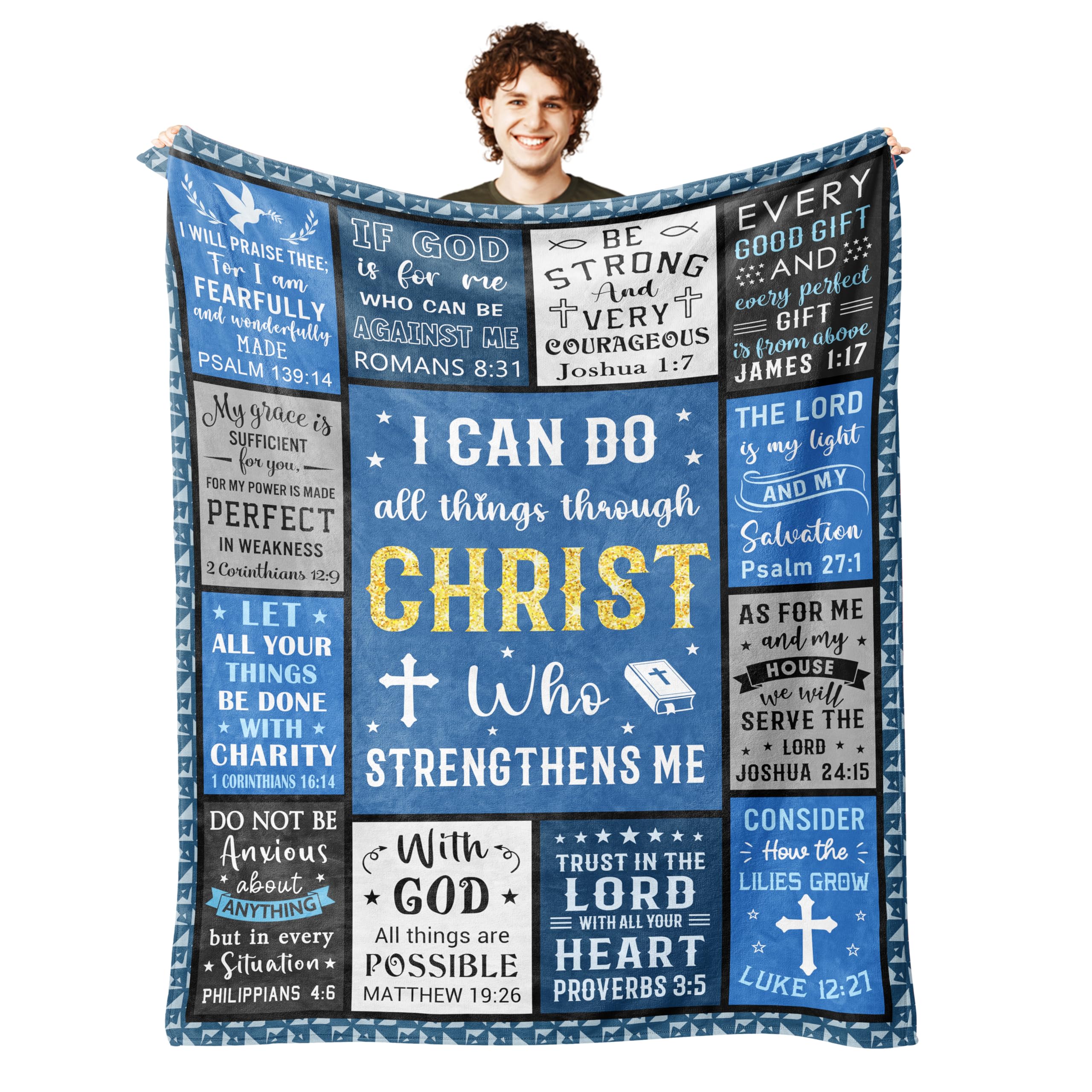 Lcobion Christian blanket folded, ready for gifting and cozy warmth.