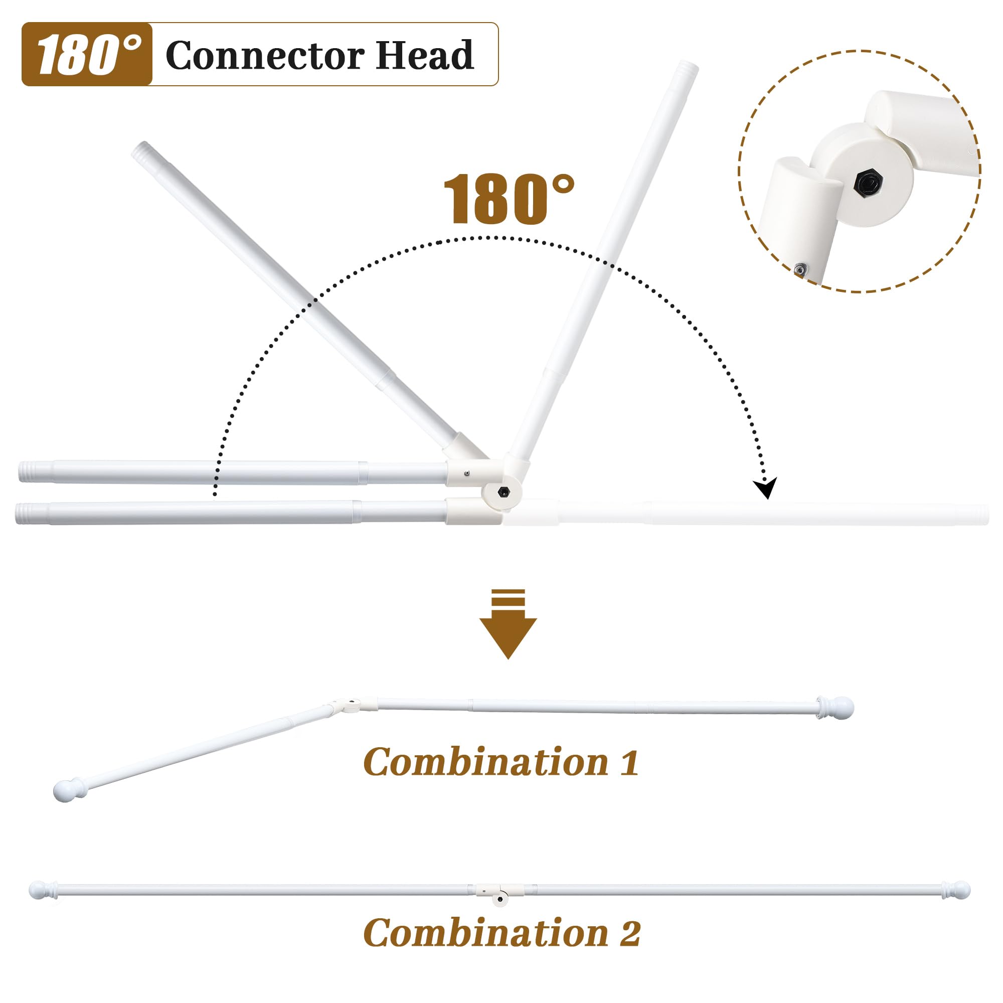 Lcokeiy adjustable length curtain rod tailored to fit varied window sizes precisely.