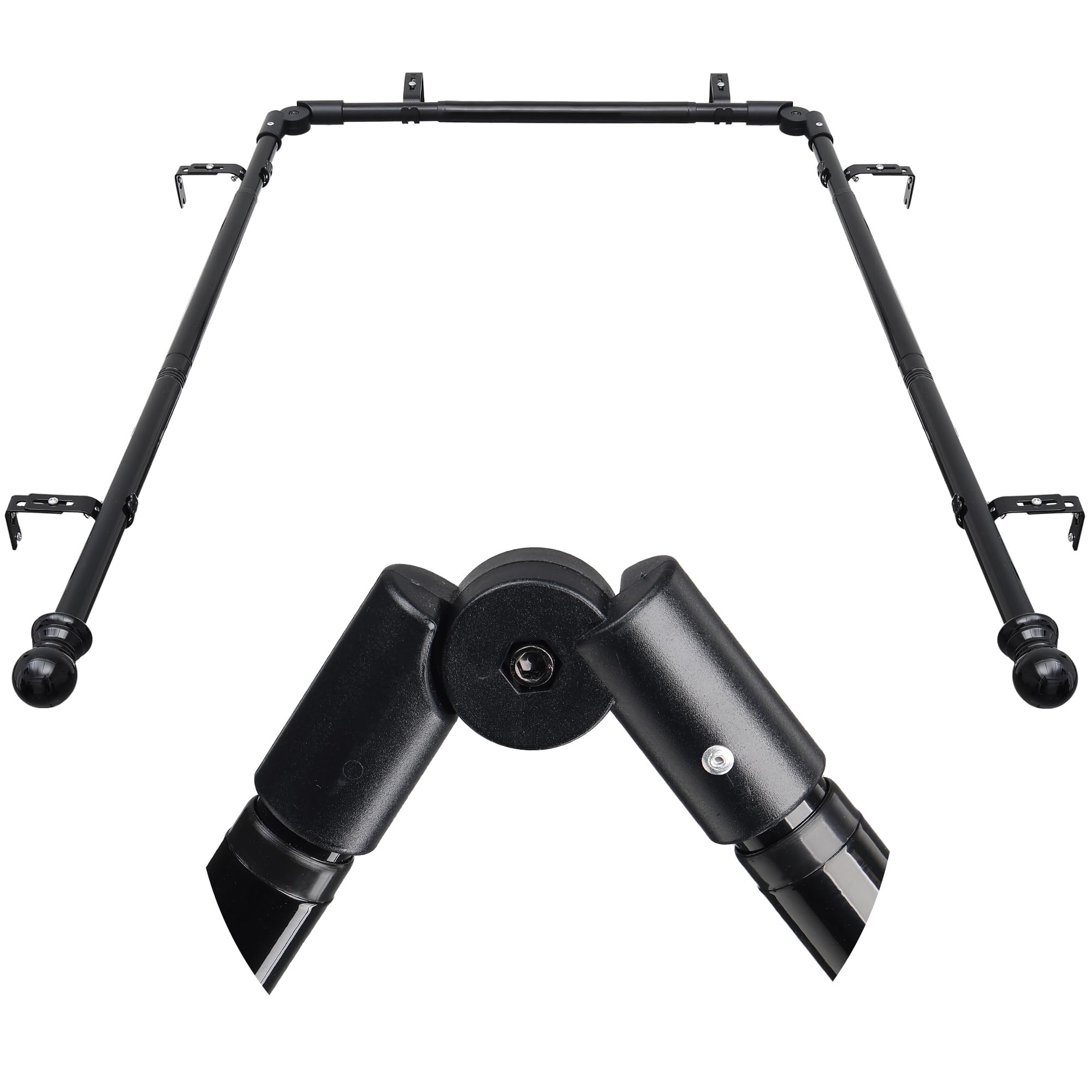 Lcokeiy bay window rod extended from 59 to 184 inches for flexible coverage