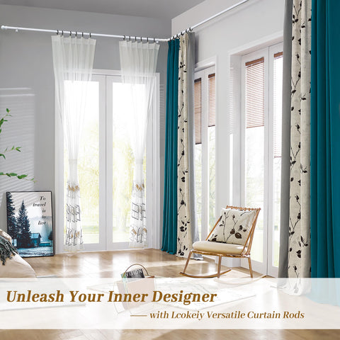 Lcokeiy quick-install curtain rod with brackets for easy DIY setup.