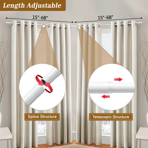 Lcokeiy glossy finish curtain rod adds modern shine to room decor.