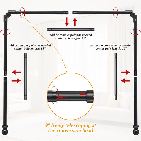 Lcokeiy middle rods providing sturdy support for long spans