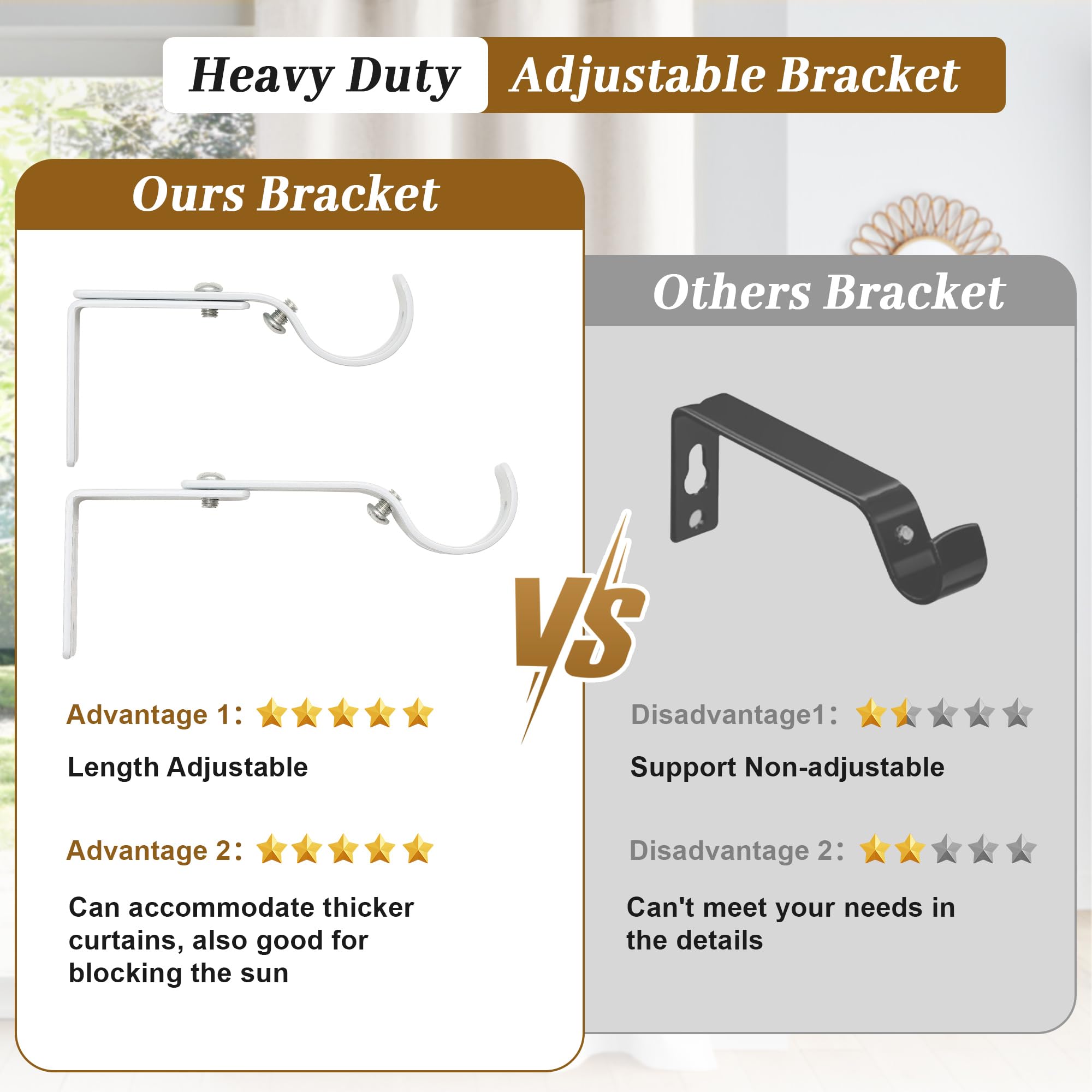 Lcokeiy versatile curtain rod suitable for home and cafe spaces with modern style.