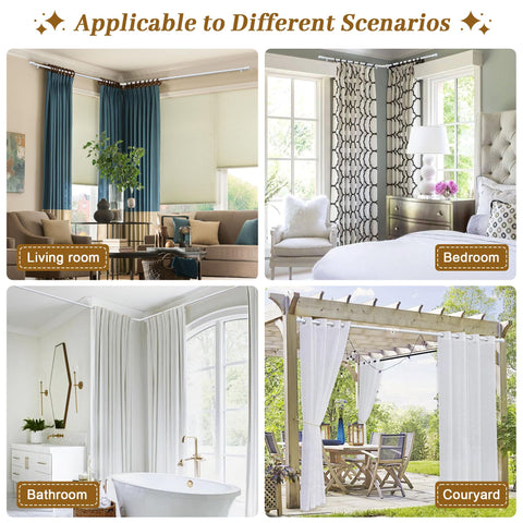 Lcokeiy solid steel construction provides durable daily use for curtains.