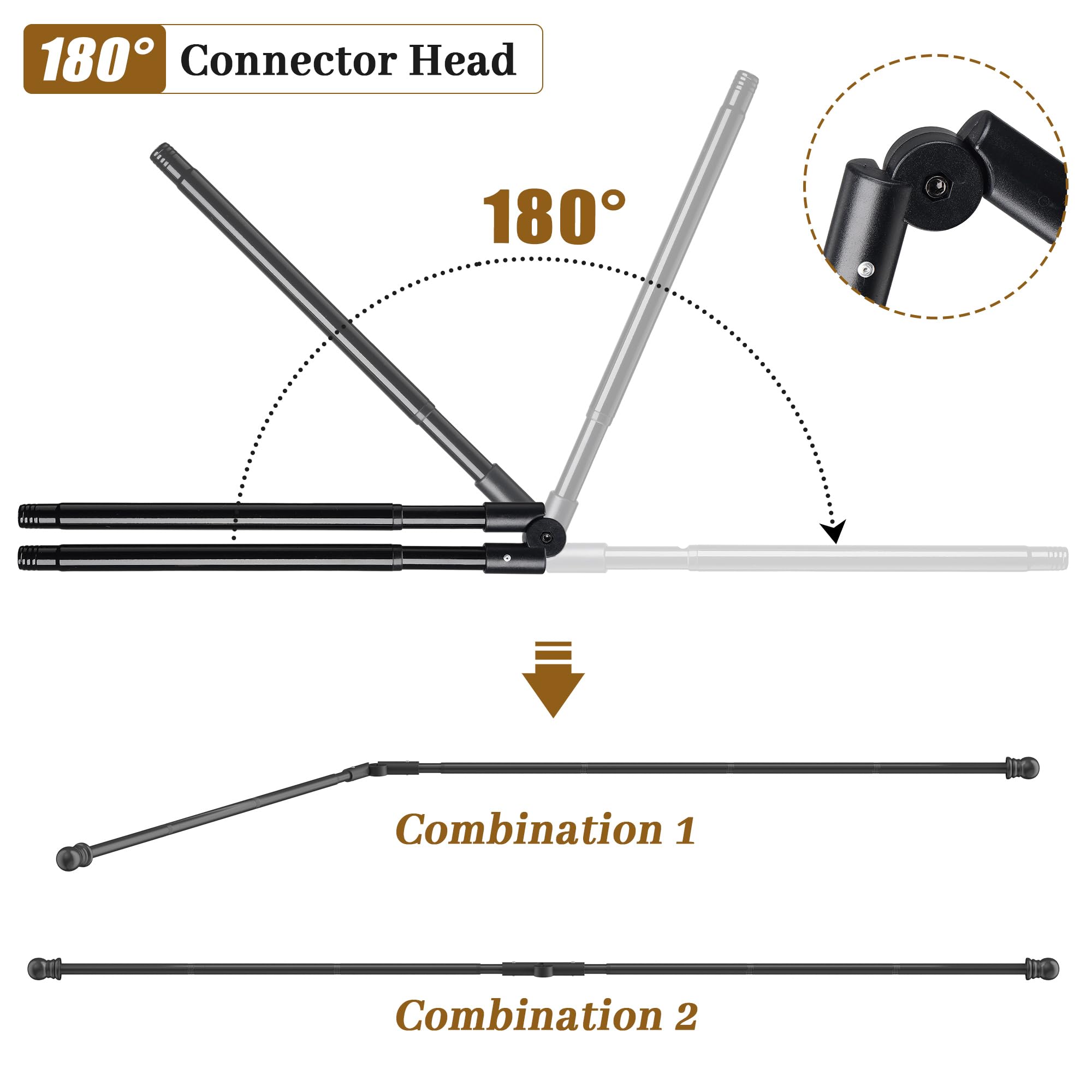 Lcokeiy two-sided curved rod enables seamless corner configurations.
