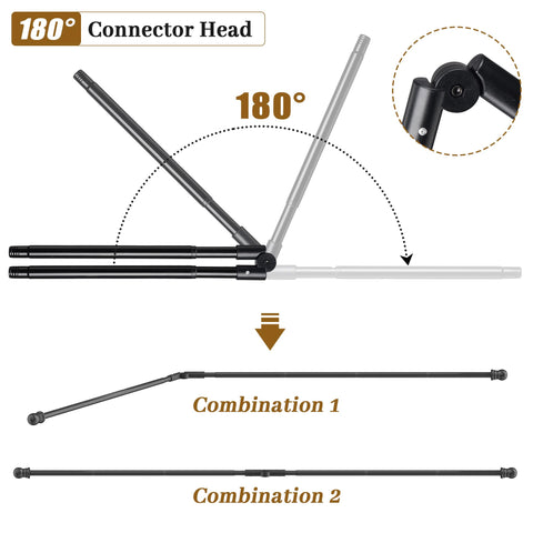 Lcokeiy two-sided curved rod enables seamless corner configurations.