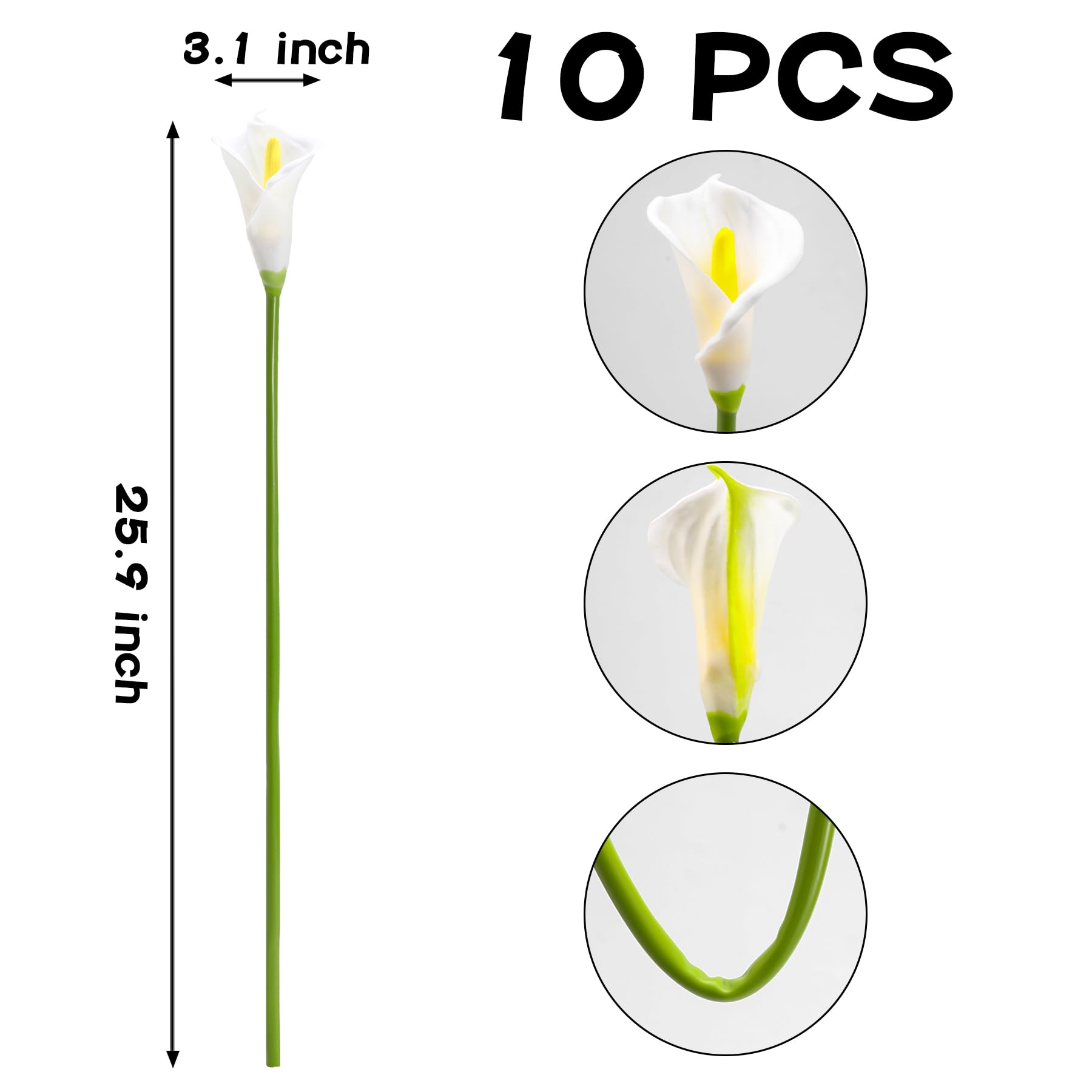 Lcuasc real-touch calla lily flowers suitable for home or event decor.