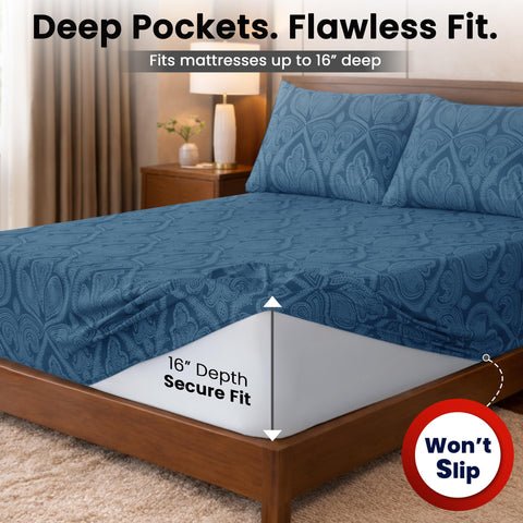 LDC breathable moisture-wicking king sheet set for all-season comfort