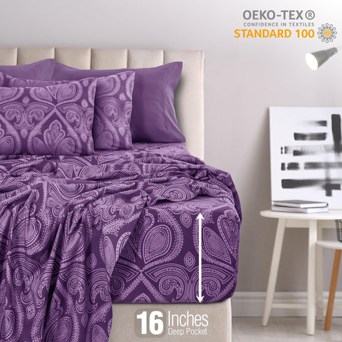 LDC Lux Decor Collection 16-inch deep-pocket fitted sheet on mattress