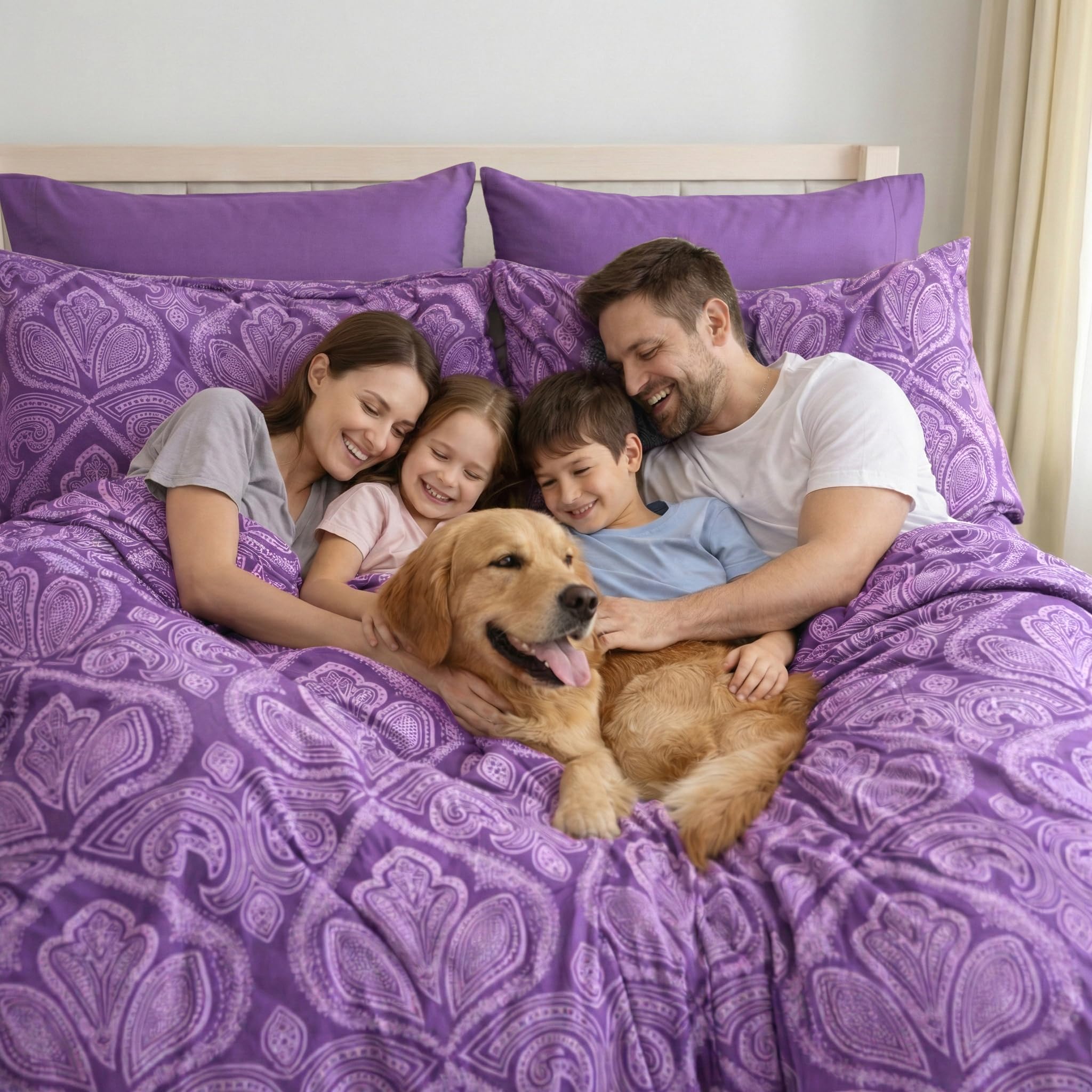 LDC Lux Decor Collection king flat sheet and pillowcases laid out neatly