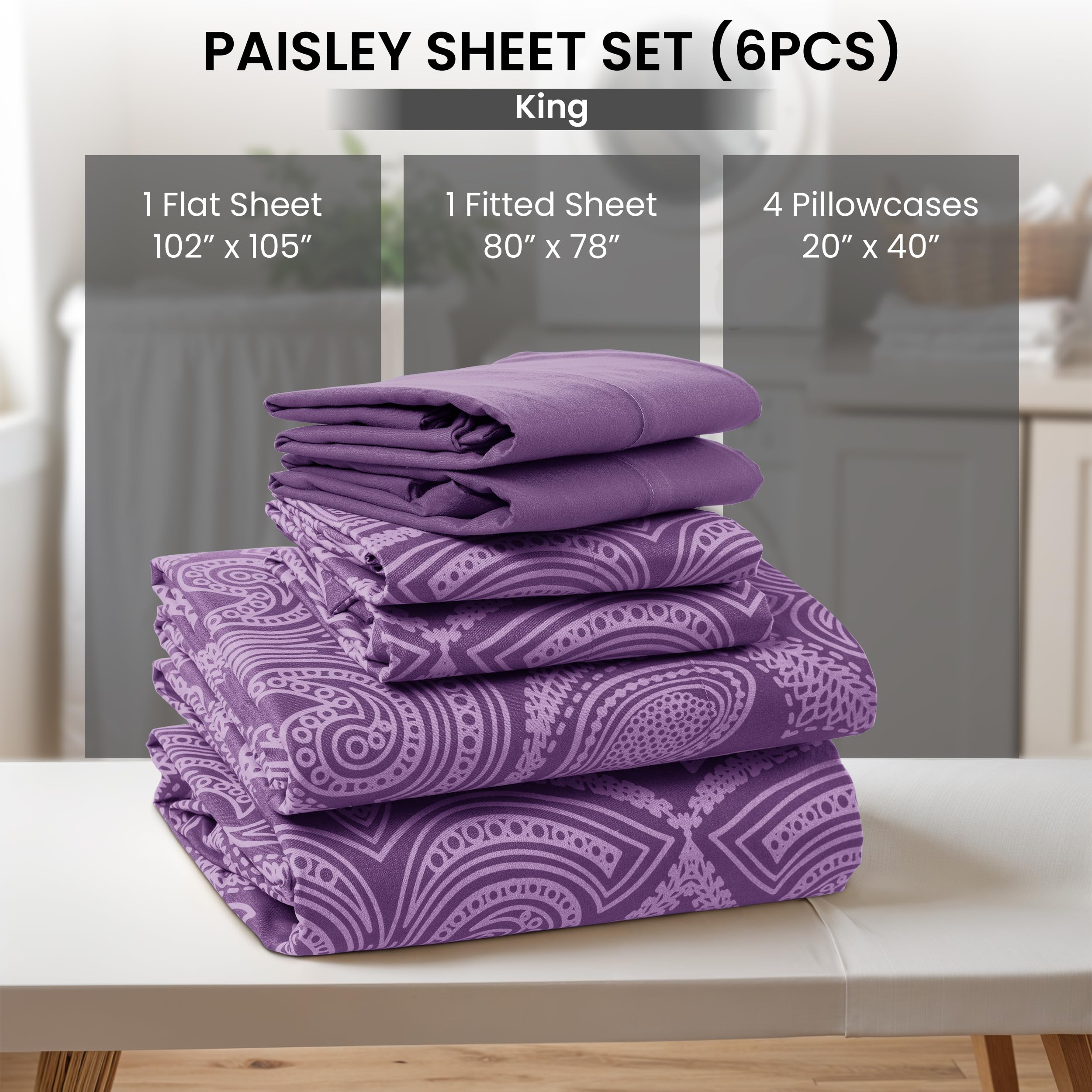 LDC Lux Decor Collection purple color enhances modern bedroom palette