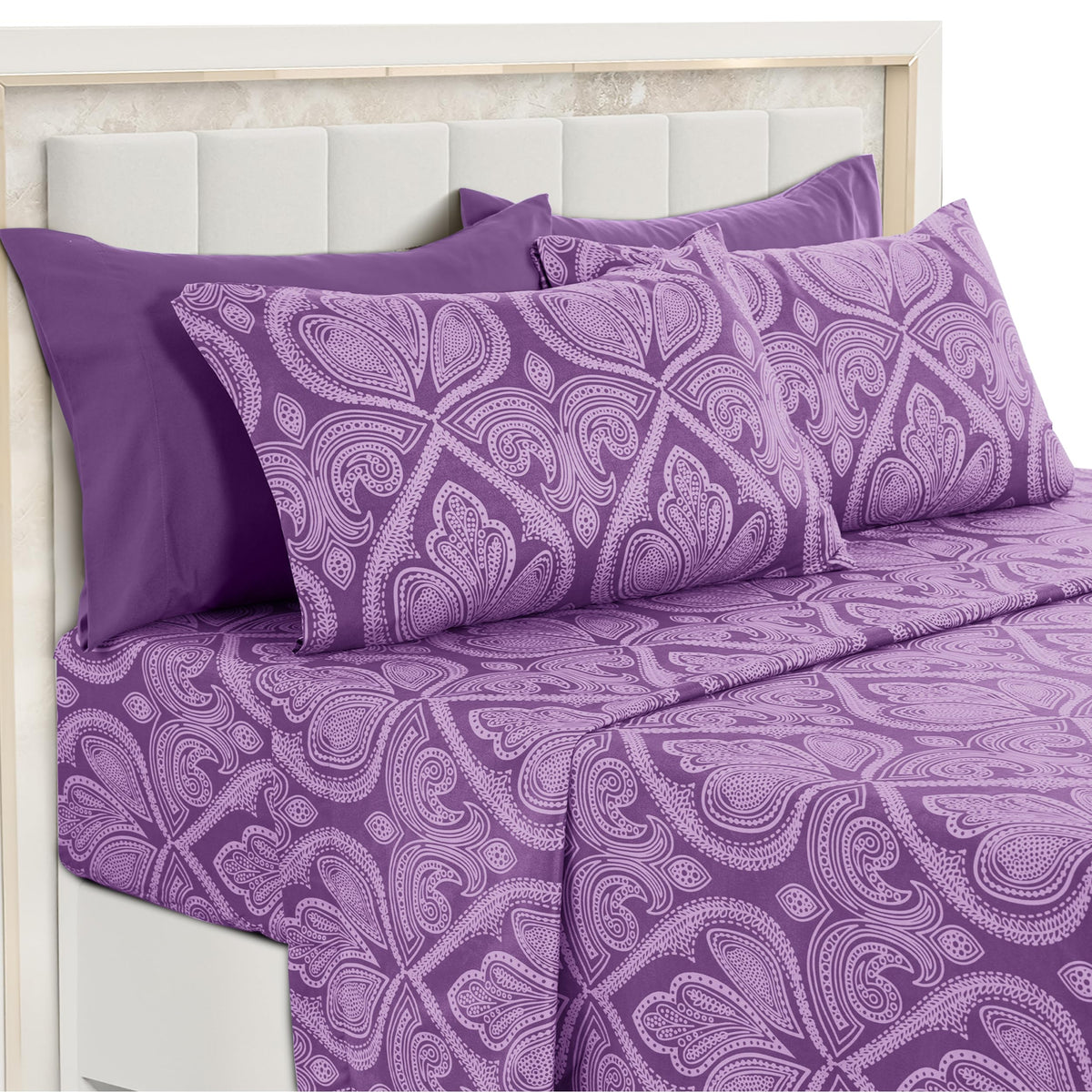 LDC Lux Decor Collection ultra-soft microfiber king sheet set on bed for cozy nights