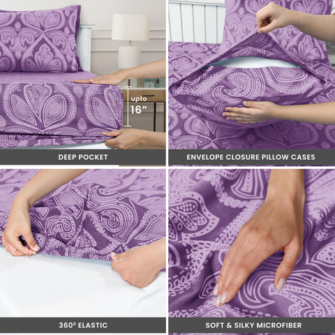 LDC Lux Decor 16-inch deep-pocket fitted sheet for secure mattress grip
