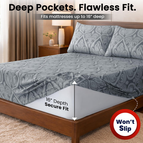 LDC Lux Decor moisture-wicking sheets promote airflow for hot sleepers.