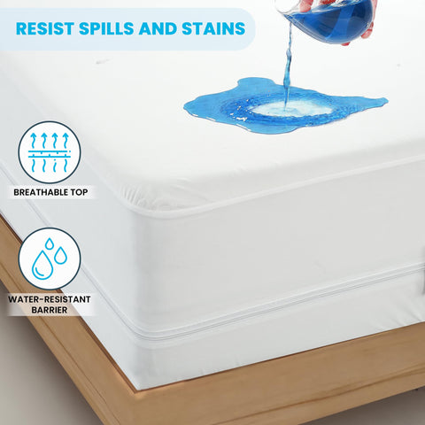 LDC Lux Decor 14-inch deep pocket fits snugly for secure sleep surface.